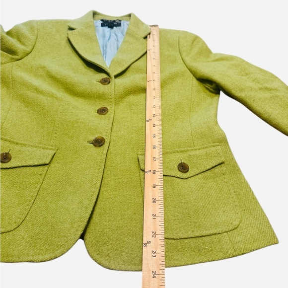 Lands End Wool Blazer Size 8P Green Button Closure Notched Lapel Collar - Picture 13 of 14